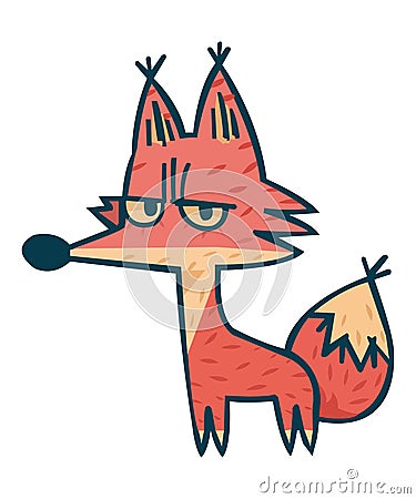 Graceful Guardian: Elegant Fox Illustration Vector Illustration