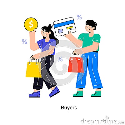 Buyers Flat Style Design Vector illustration. Stock illustration Vector Illustration