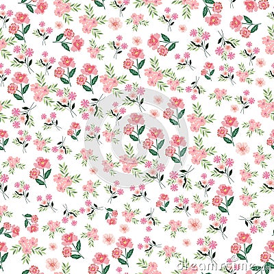 flowers pattern. Delicate petals and vibrant blossoms Cartoon Illustration