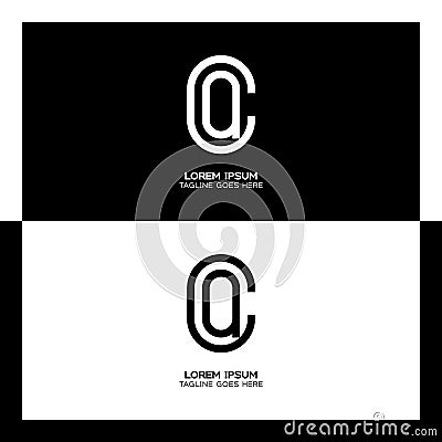 CQ initial letter logo. Alphabet C and Q pattern design monogram Vector Illustration