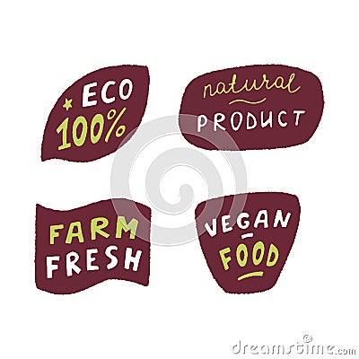 eco labels collection Vector Illustration