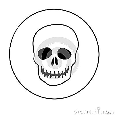 Art illustration of a simple silhouette of a skull, halloween celebration Vector Illustration