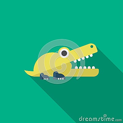 Art & IllustrationAlligator toy icon , Vector flat long shadow design. Children`s toys concept Vector Illustration