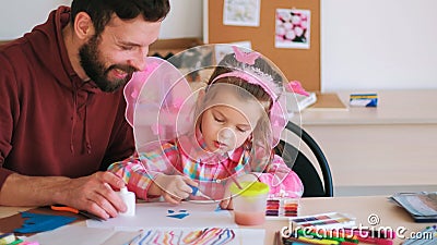 Art kindergarten teacher child handmade Stock Photo