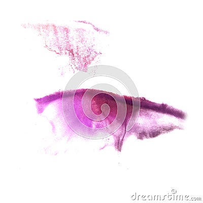 Art The lilac watercolor ink paint blob Stock Photo