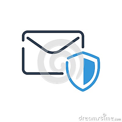 Art line. secure mail and message vector Vector Illustration