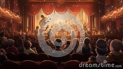 The Art of Magic: Mesmerizing Spectators in a Captivating Theatre Setting Stock Photo