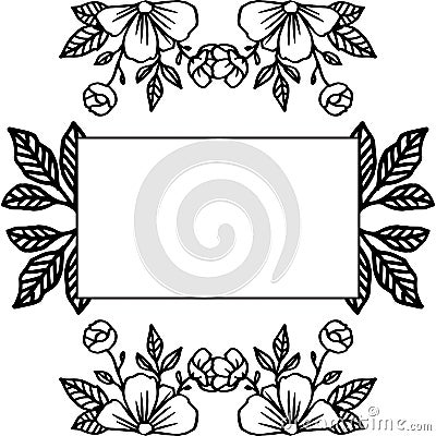 Art modern with cute flower, pattern unique card, beautiful decorative. Vector Vector Illustration