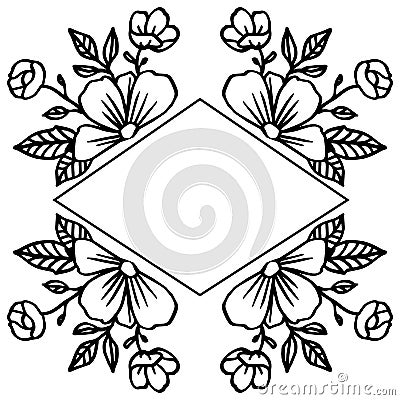Art modern with cute flower, pattern unique card, beautiful decorative. Vector Vector Illustration