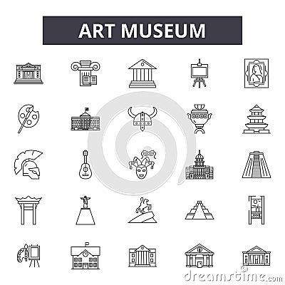 Art museum line icons, signs, vector set, outline illustration concept Vector Illustration