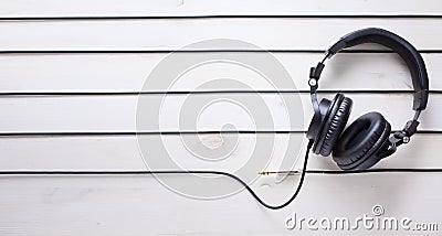 Art music studio background with dj headphones Stock Photo