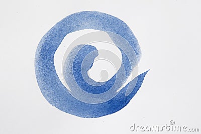 Art never ends With blue watercolor Stock Photo