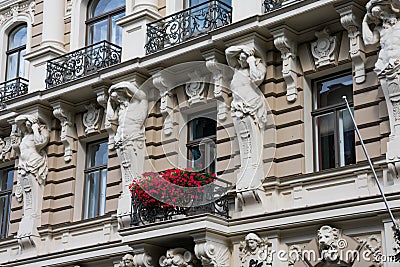 Art Nouveau District Jugendstil in Riga Stock Photo