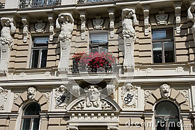 Art Nouveau District Jugendstil in Riga Stock Photo