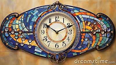 Art Nouveau inspired wall clock Stock Photo