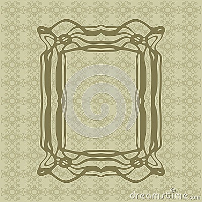 Art Nouveau smooth lines decorative rectangle vector frame for design. Art Deco style border Vector Illustration