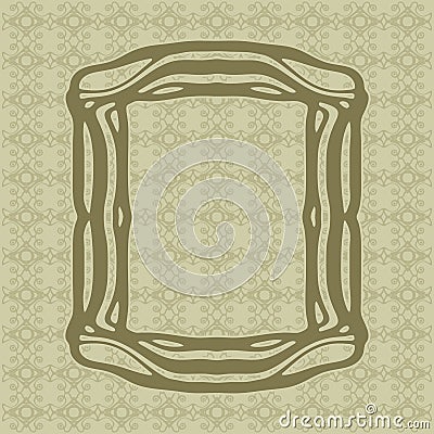 Art Nouveau smooth lines decorative rectangle vector frame for design. Art Deco style border Vector Illustration