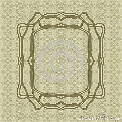 Art Nouveau smooth lines decorative rectangle vector frame for design. Art Deco style border Vector Illustration