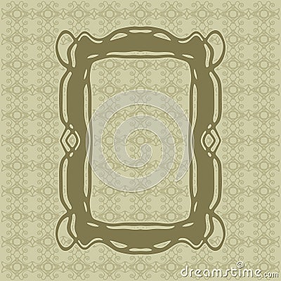 Art Nouveau smooth lines decorative rectangle vector frame for design. Art Deco style border Vector Illustration