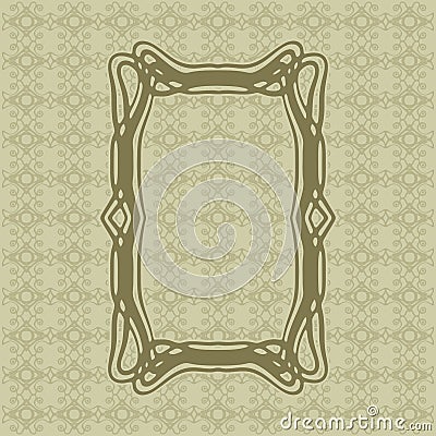 Art Nouveau smooth lines decorative rectangle vector frame for design. Art Deco style border Vector Illustration