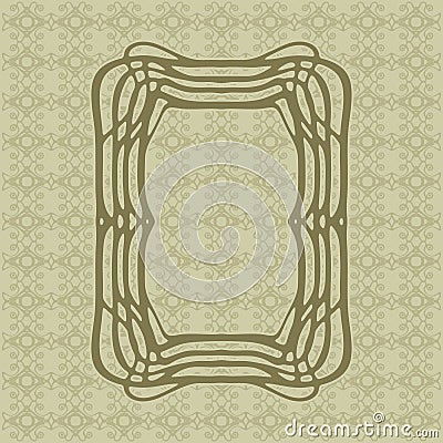 Art Nouveau smooth lines decorative rectangle vector frame for design. Art Deco style border Vector Illustration