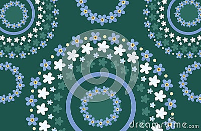 Art nouveau style spring floral background Vector Illustration