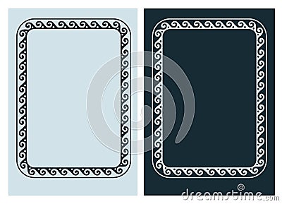 Art nouveau vector frame vector pair line isolated Stock Photo