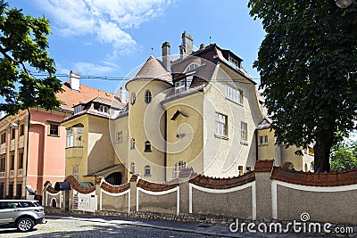 Art nouveau villa Primavesi 1905-06, Olomouc town, Moravia, Czech republic Editorial Stock Photo