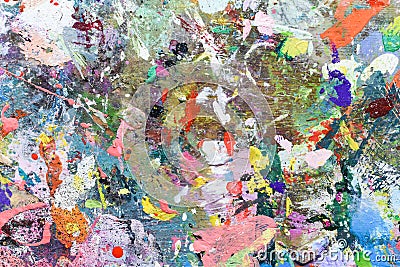 Art paint background of bright multi coloured and textured painted surface Stock Photo