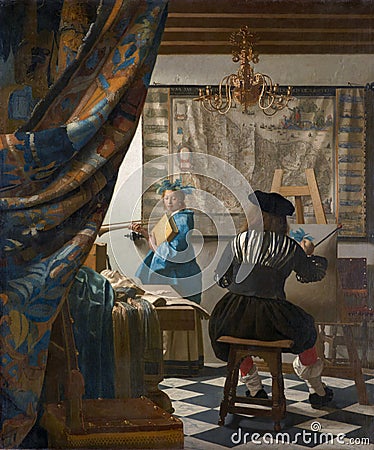 The Art of Painting by Jan Vermeer Editorial Stock Photo