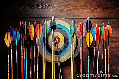 Art palette concept closeup equipment artist design creativity hobby painting brush painter colours background Stock Photo