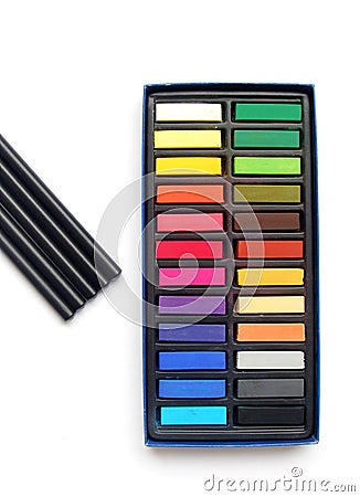 Art pastels, charcoal pencils Stock Photo