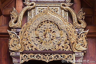 Art pattern in Temple Chiang Mai Thailand Wat Ram Poeng Stock Photo