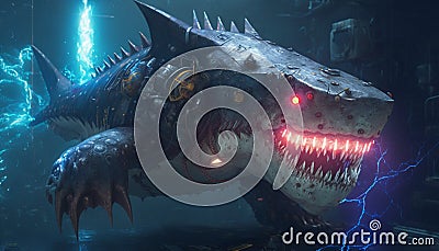 robotic shark art Stock Photo