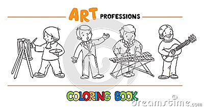 Art professions coloring book. Vector Illustration