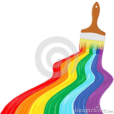 Art rainbow brush stroke paint splash vector background Vector Illustration