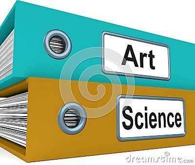 Art Science Folders Mean Humanities Or Sciences Stock Photo