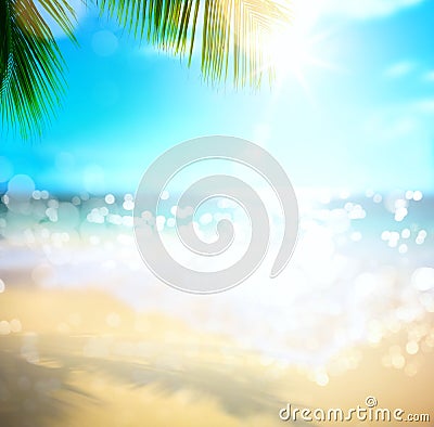 Art sea summer vacation; tropical beach background Stock Photo