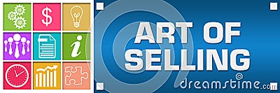 Art Of Selling Colorful Business Grid Blue Right Stock Photo