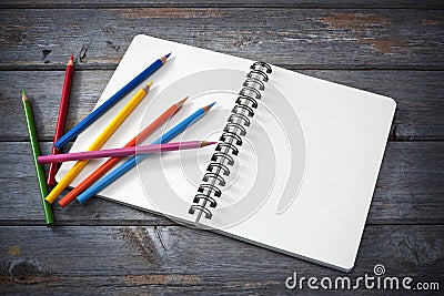 Art Sketchpad Colored Pencils Stock Photo