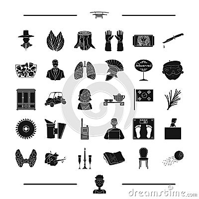 Art, sport, golf and other web icon in black style.organs, weapon icons in set collection. Vector Illustration