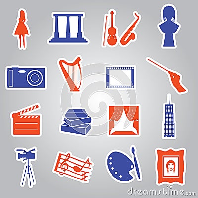 Art stickers collection eps10 Vector Illustration