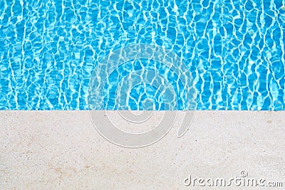 Art of swimming pool with blue water.Swimming pool bottom caustics ripple and flow with waves background Cartoon Illustration