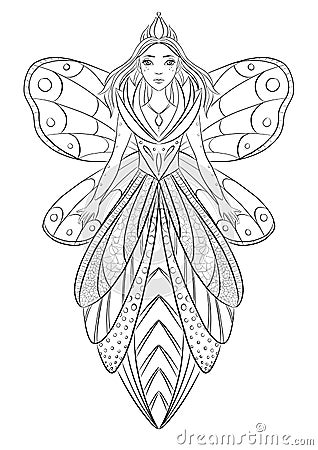 Art Therapy Coloring Page Illustration Of A Flower Fairy Art Therapy Coloring Page Illustration Of A Flower Fairy