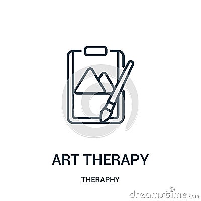 art therapy icon vector from theraphy collection. Thin line art therapy outline icon vector illustration Vector Illustration