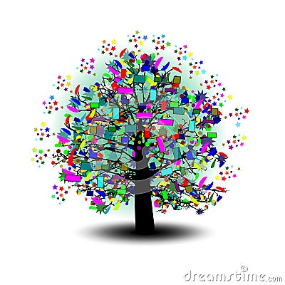 Art tree colorful for your design. Vector illustration Stock Photo