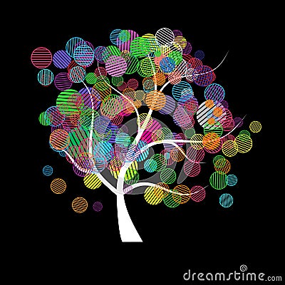 Art tree fantasy Vector Illustration