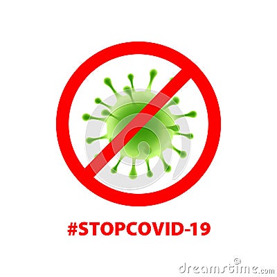Art. Vector virus sticker on a white background. COVID-19. Bacteria, human health, microorganisms, viral cell Vector Illustration