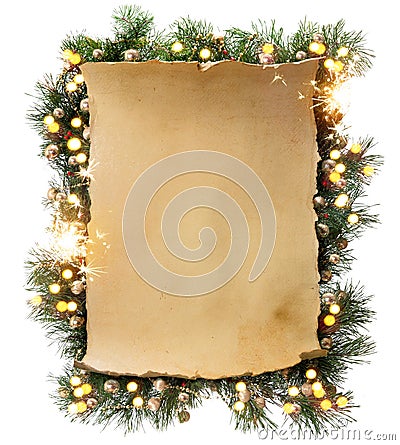 Art Winter Christmas frame Stock Photo