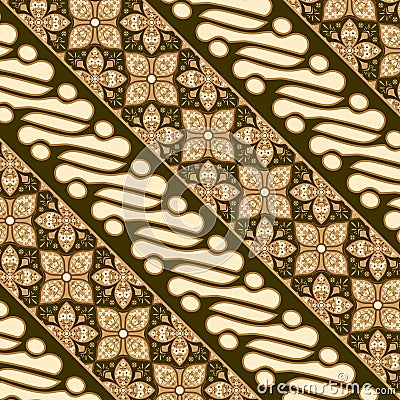 Art work Jogja batik beautiful motifs with seamless color design Stock Photo